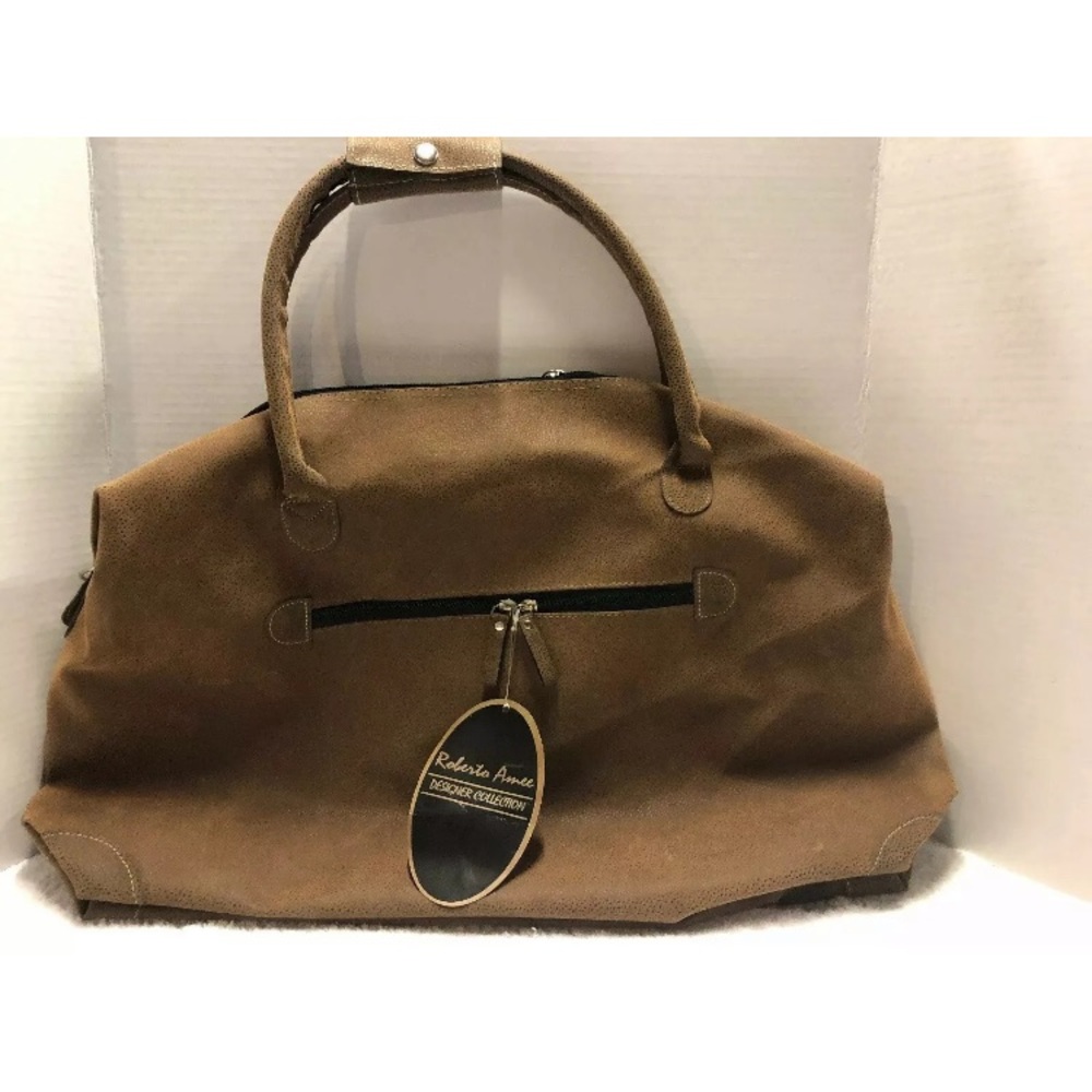 Roberta Amell Carry-On Bag, Pebbled PVC, Tan, New